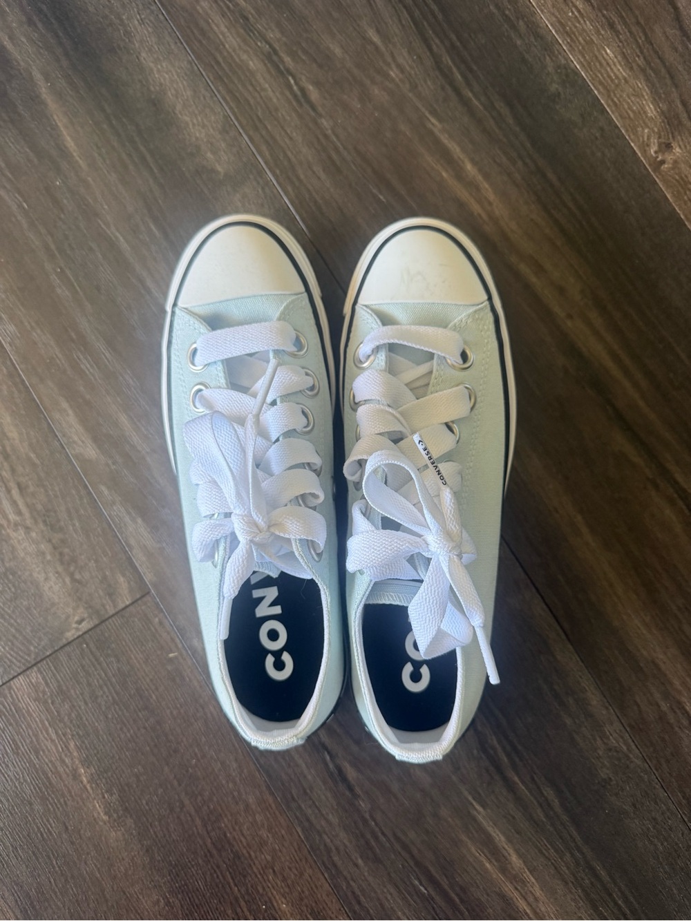 Converse Low Top Platform Sneakers in Light Blue - Picture 2 of 7